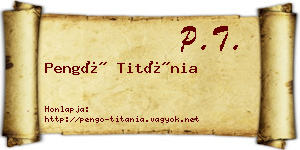 Pengő Titánia névjegykártya